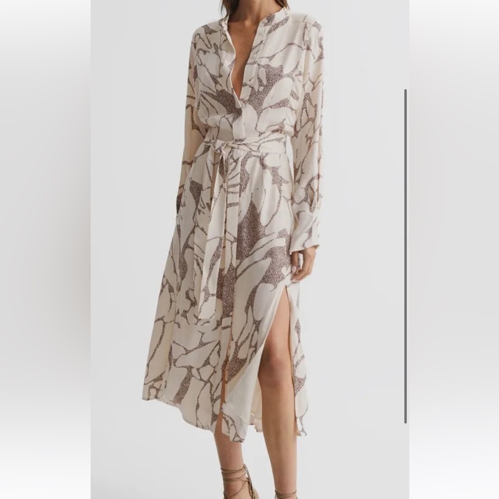 Reiss brand new leopard printed long sleeve dress - Picture 1 of 7